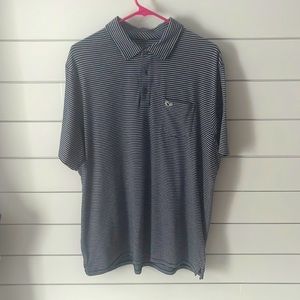 Vineyard Vines Edgartown Polo - Large - Navy/Gray Stripe